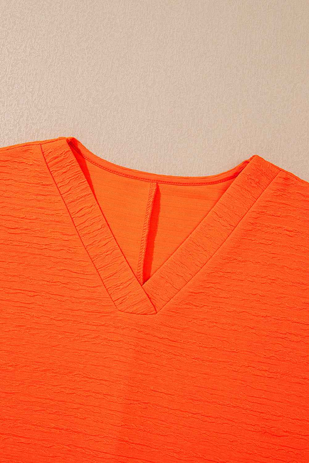 Pink Textured V Neck T Shirt and Shorts Set d87fe222c6d3c051