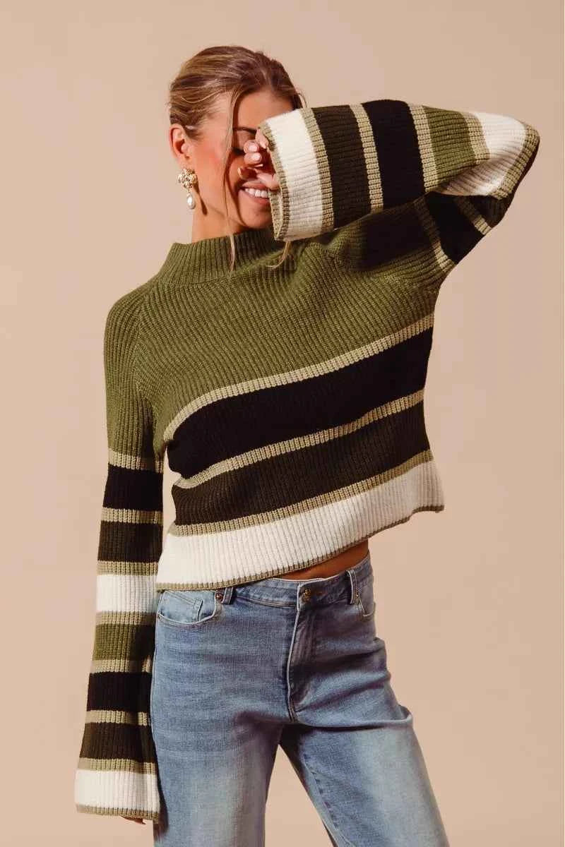 SO ME Multi Color Striped Mock Neck Sweater d8883629bb6548059339d7dfe6b27f43-Max-Origin