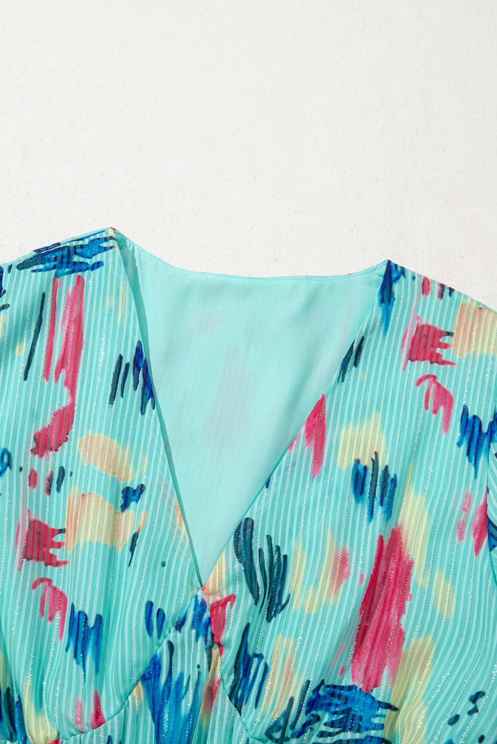 Sky Blue Abstract Print Short Puff Sleeve Tiered Maxi Dress d8ec1362e4746af2-_7