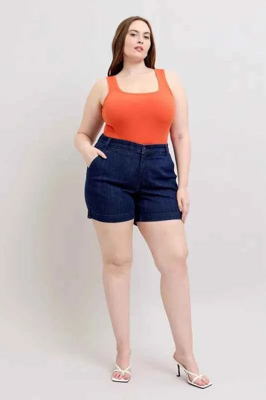 Judy Blue Plus Size High Waist Denim Shorts d8fb451c4d1946f189e09d18f5f0f932-Max-Origin