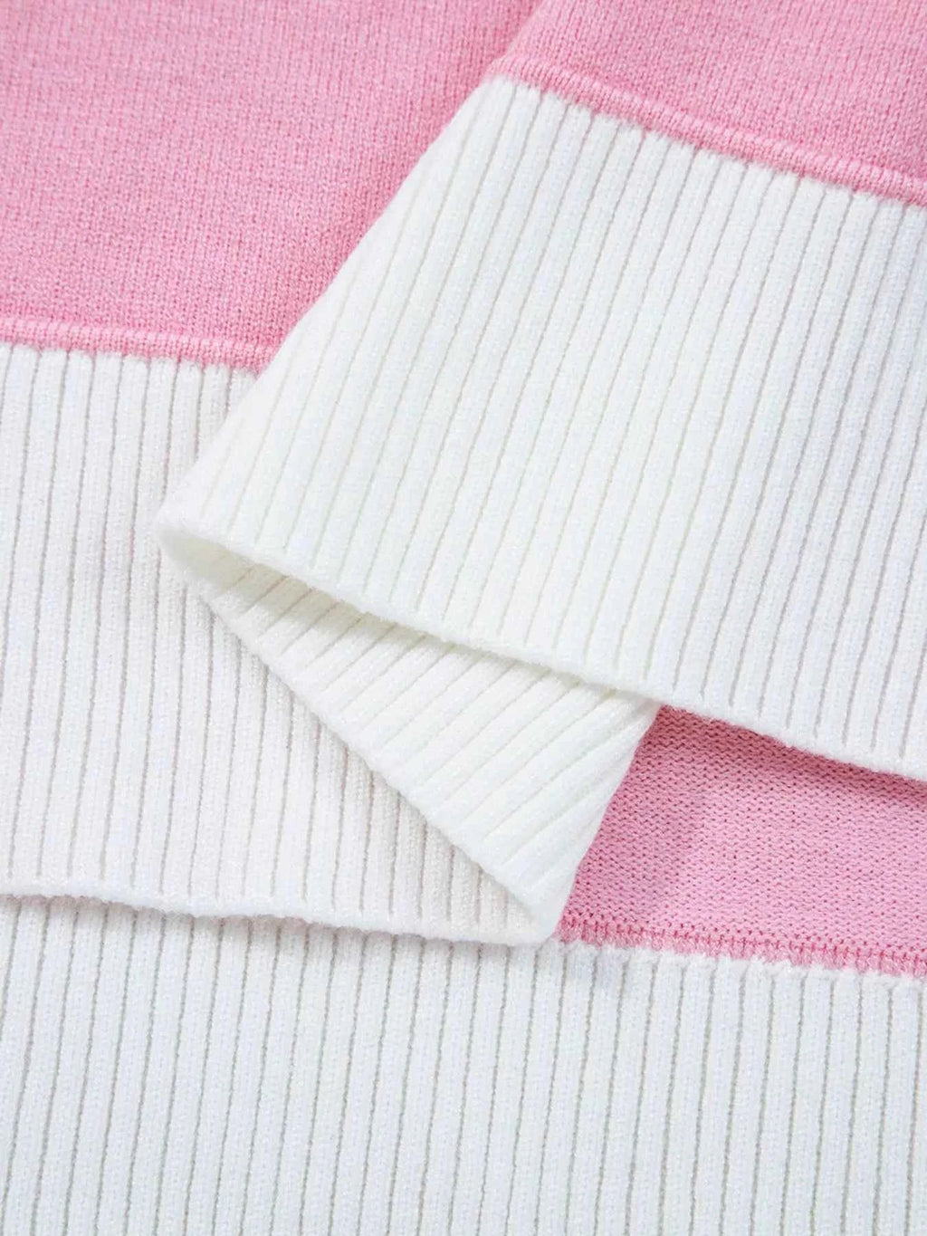 Contrasting Polo Collar Color Block Knit Drop Shoulder Sweater d9653f16d5a04b8b9cf4fb3e1ec2d283-Max-Origin