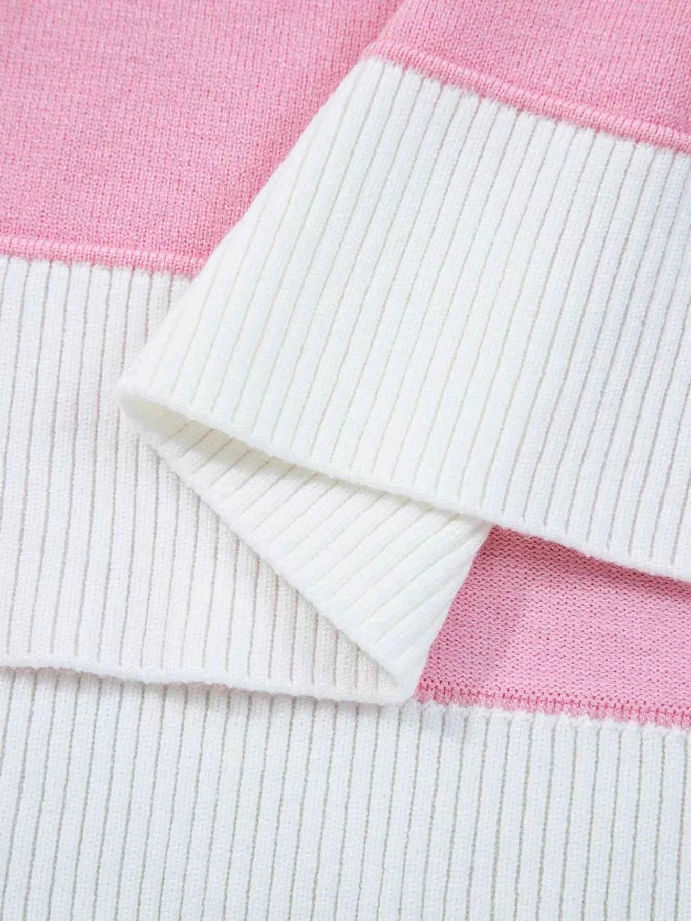 Contrasting Polo Collar Color Block Knit Drop Shoulder Sweater d9653f16d5a04b8b9cf4fb3e1ec2d283-Max-Origin