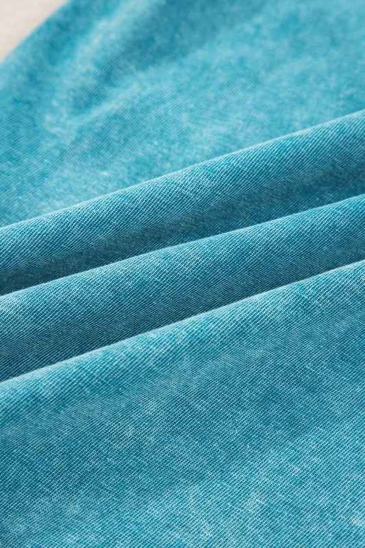 Mineral Wash High Waist Raw Hem Pants