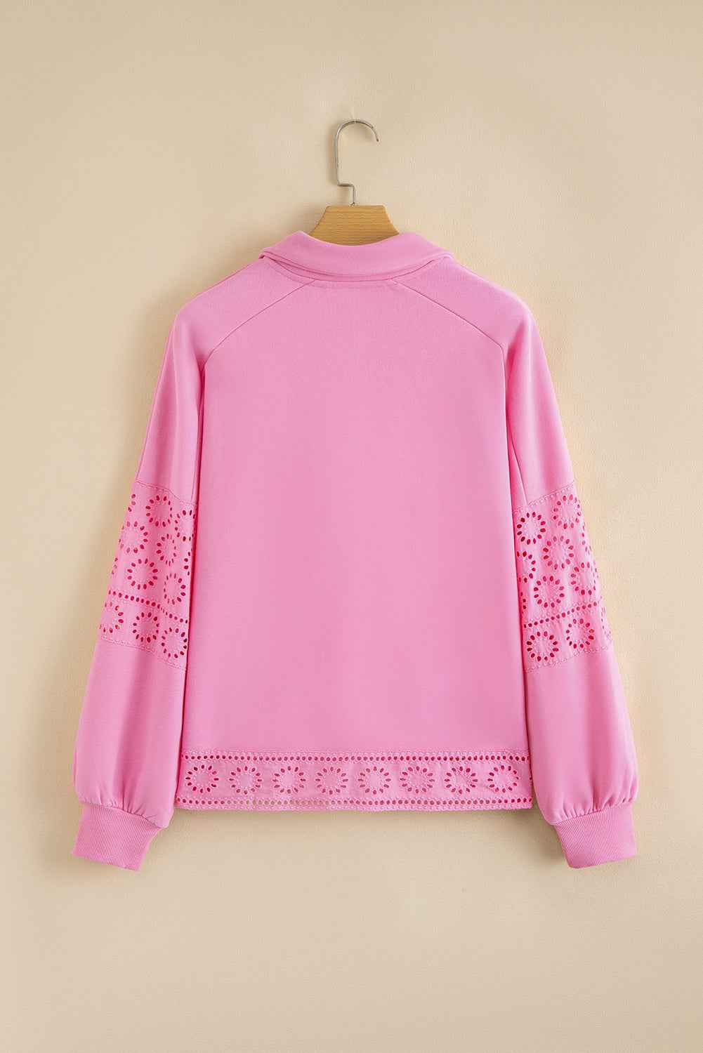 Yellow Cream Embroidered Flower Patchwork Snap Buttons Pullover Sweatshirt d9cf5b5474abdc86