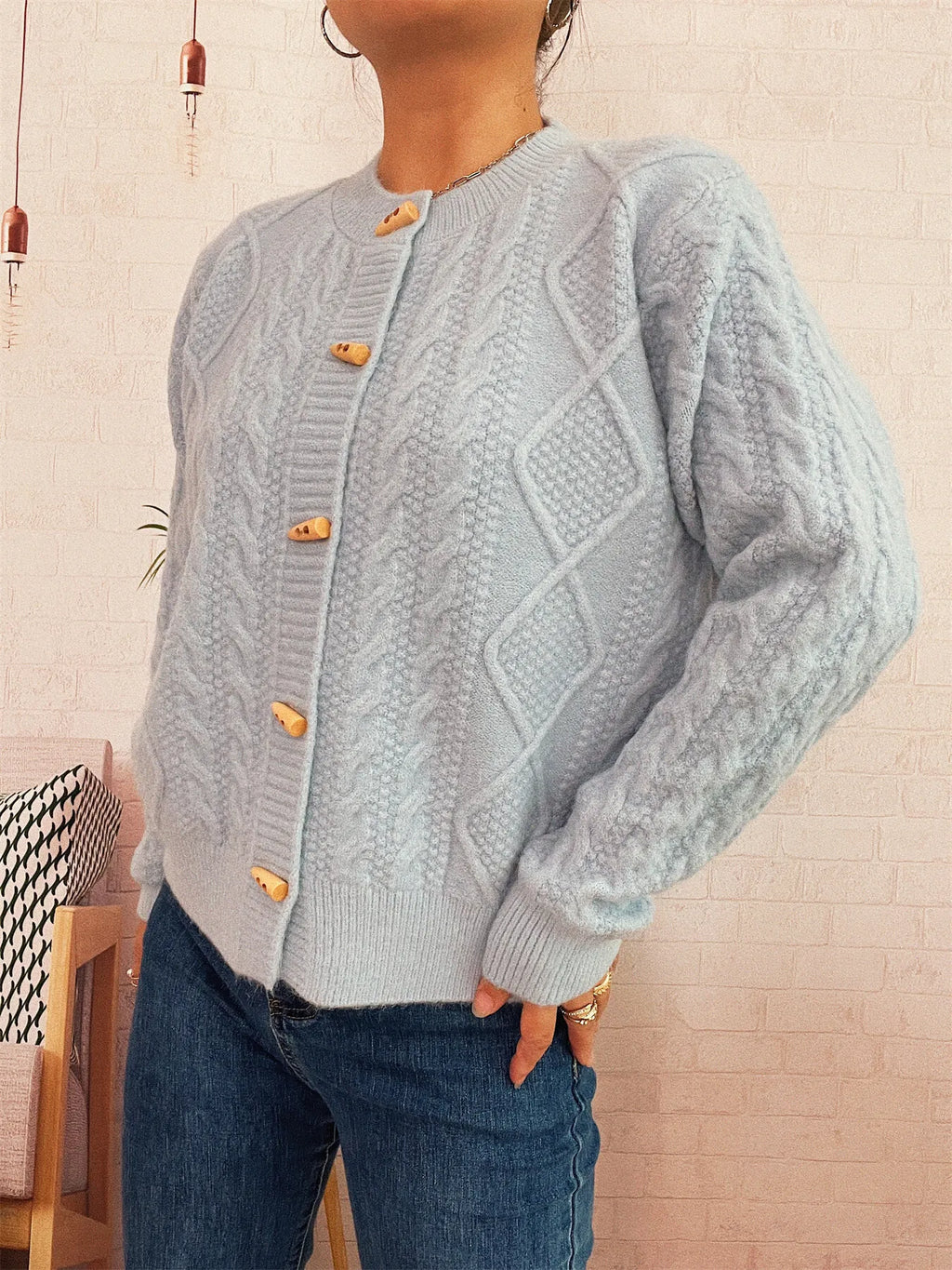 Cable Knit Button-Up Cardigan d9ed6d0c969f4e81aa97ae99d463d418-Max-Origin