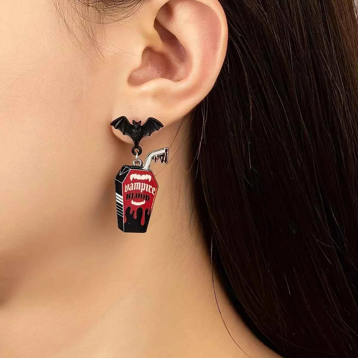 Halloween Gothic Vampire Coffin Bat Wing Drop Earrings da21ba13-6733-4cde-81bb-17db882c2790-Max-Origin