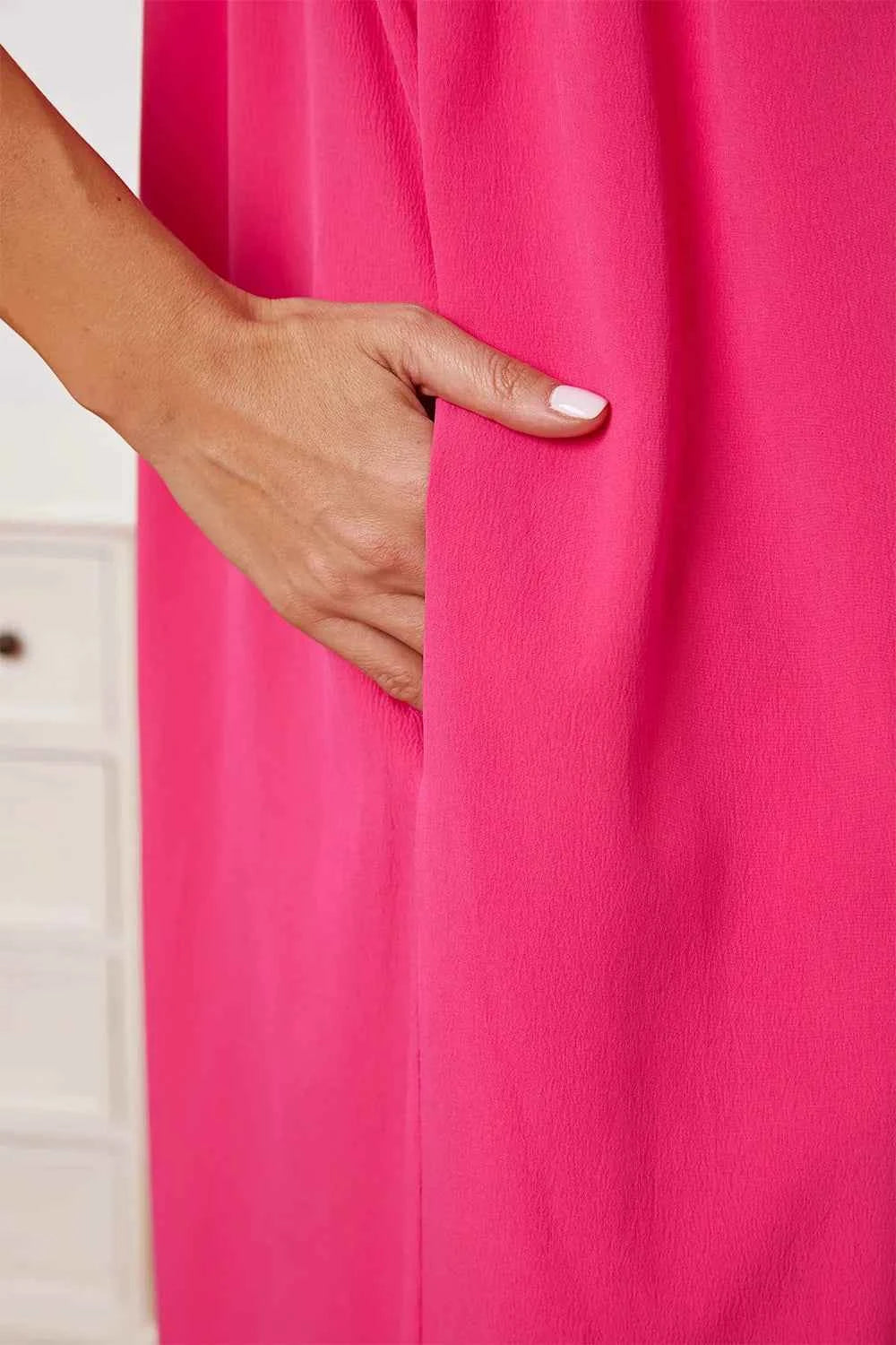 Double Take Full Size Ruffle Trim Tie Back Cami Jumpsuit with Pockets da2ce696-bd56-47a1-ba82-f855b75385ba-Max