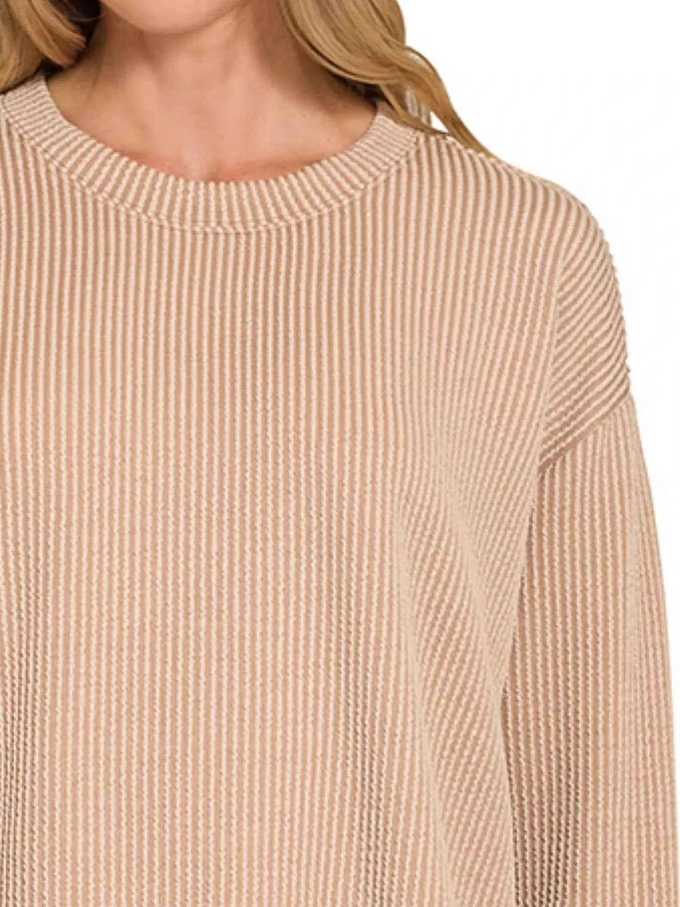 Zenana Corded Rib Long Sleeve Tee and Shorts Set da5b202f-2799-4d71-9fc7-e01719110663-Max-Origin