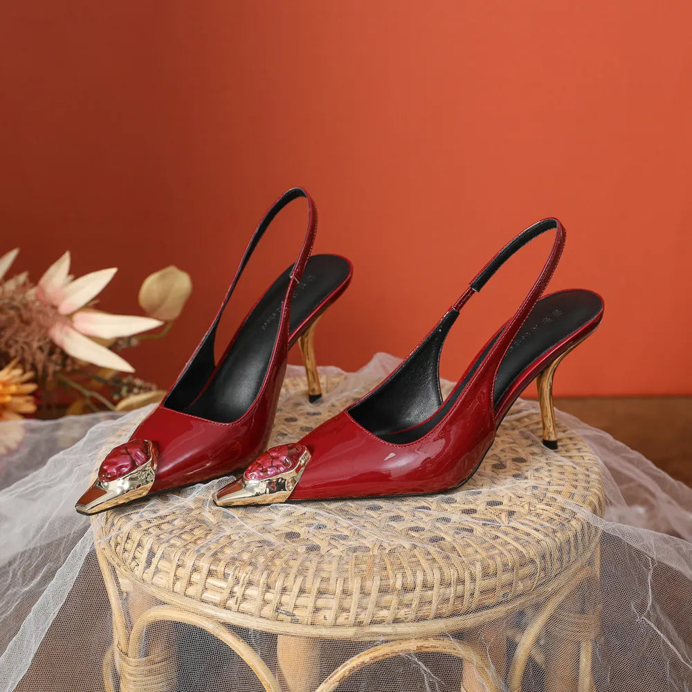 Point Toe Stiletto Slingback Pumps da64039b-cba3-4152-bca0-6bc6a9626f27-Max