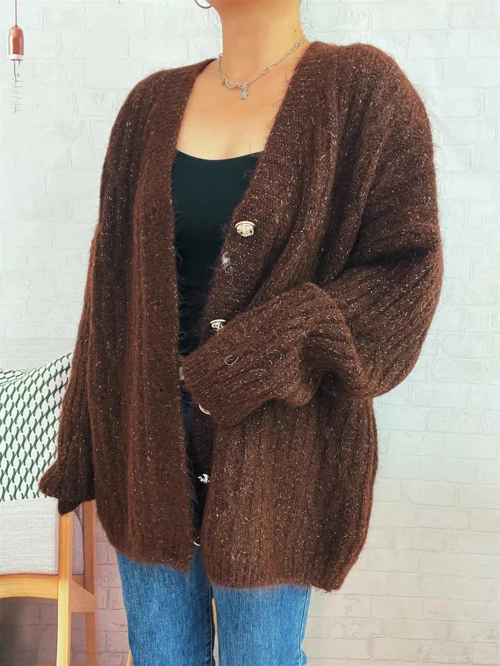 Cable Knit Button-Up Cardigan da8736fb1d964158b5408b4102477ee0-Max-Origin