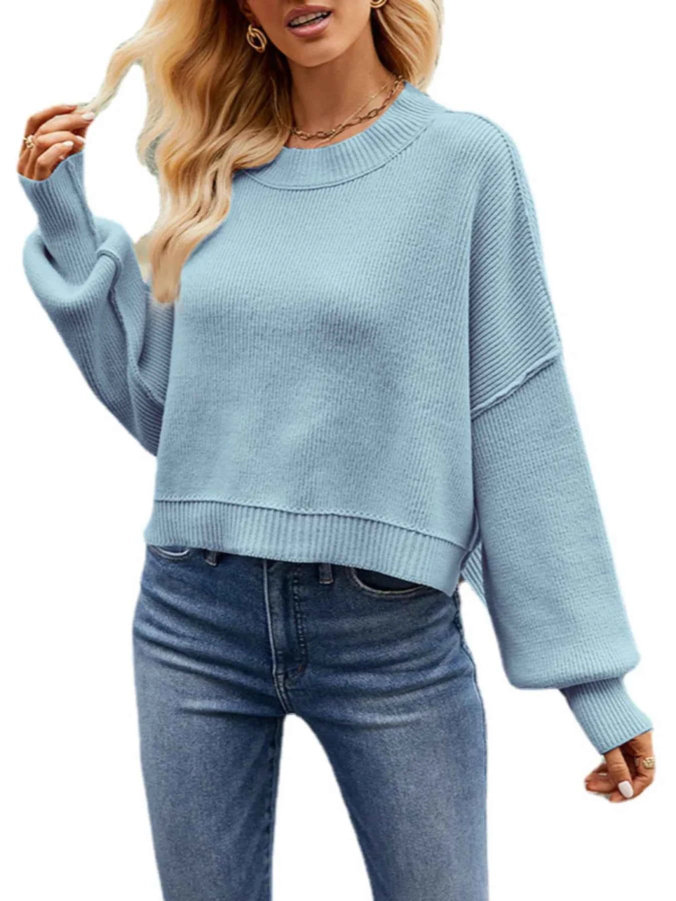 Round Neck Long Sleeve Sweater da906a483368407a911fa08bf222b6d4-Max-Origin