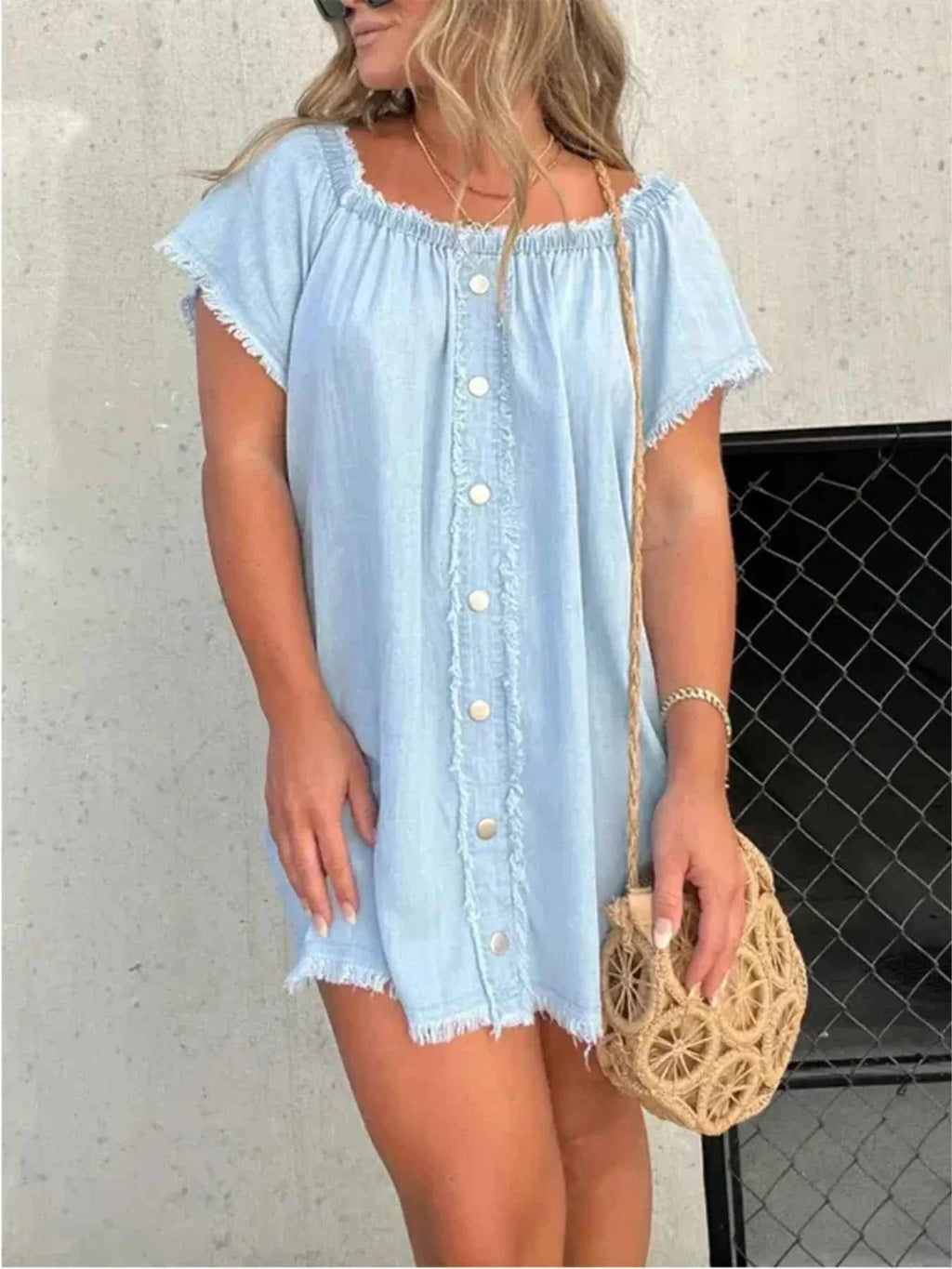 Full Size Raw Hem Mini Denim Dress Plus Size da9be1cb5c6c4b6da3252278c4c3e945-Max-Origin