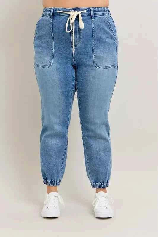 Judy Blue Full Size High Waist Denim Jogger Plus Size db0af1f0-380e-4b84-a1bf-2a2654b60ea8-Max-Origin