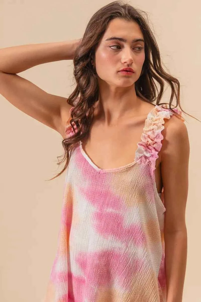 BiBi Tie Dye Printed Textured Woven with Ruffled db248850ceda4f74b04d8020668f03b8-Max-Origin