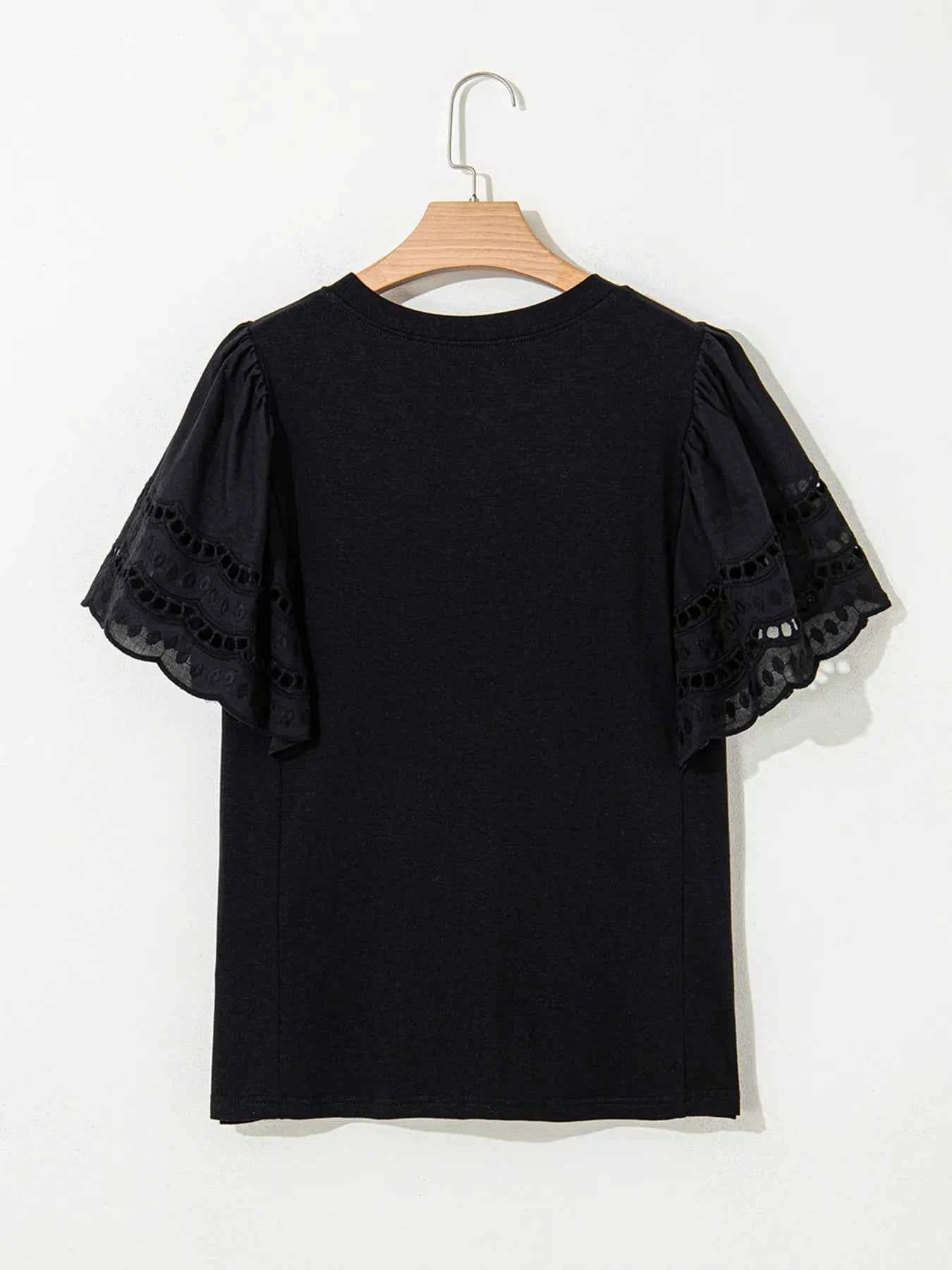 Hollow Out Sleeve Casual Blouse db44f5a3d76c4a44926d32274f874c24-Max-Origin