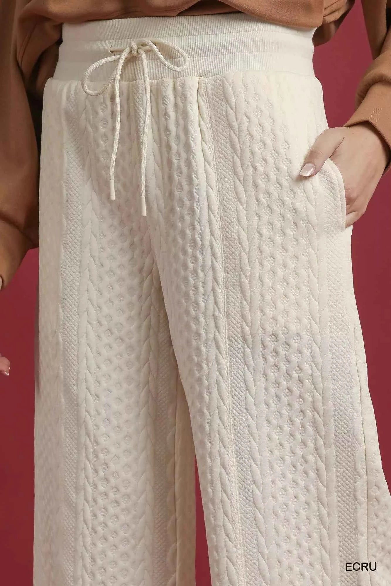 Umgee Cable Knit Textured Wide Leg Pants db453f51-882c-46a3-b03c-459bcaa80c13-Max-Origin