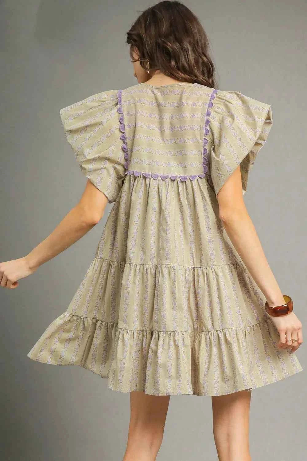 Umgee Floral Ruffled Cap Sleeve Tiered Mini Dress db52c2c8-190d-4485-bfe0-e09f5c19a6fb-Max-Origin