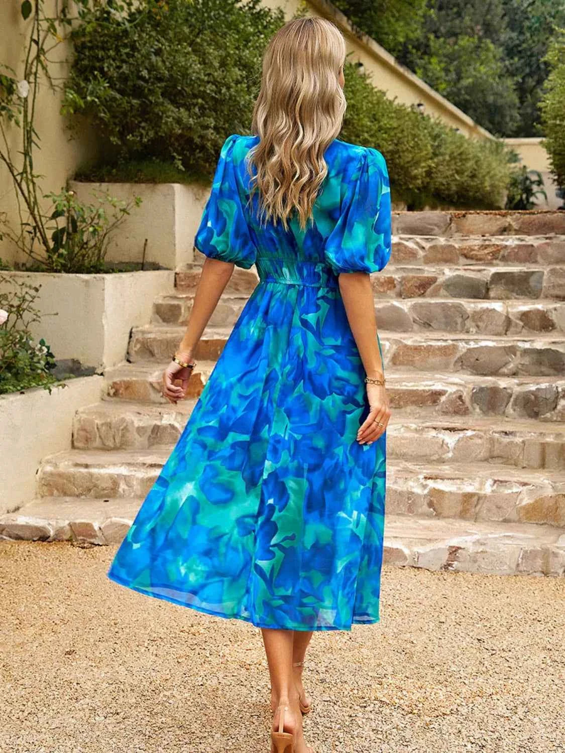 Printed Puff Sleeve Midi Dress db575cb9-c64c-4b68-816e-f3a0e173d636-Max-Origin