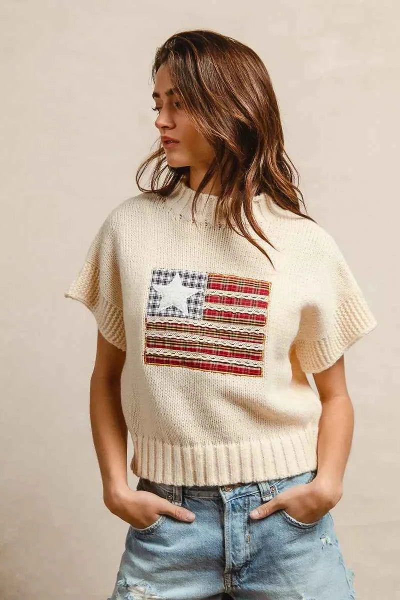 BiBi American Flag Patchwork Drop Shoulder Sweater dbd185fee47b42fb967fc8b0bd8237f4-Max-Origin