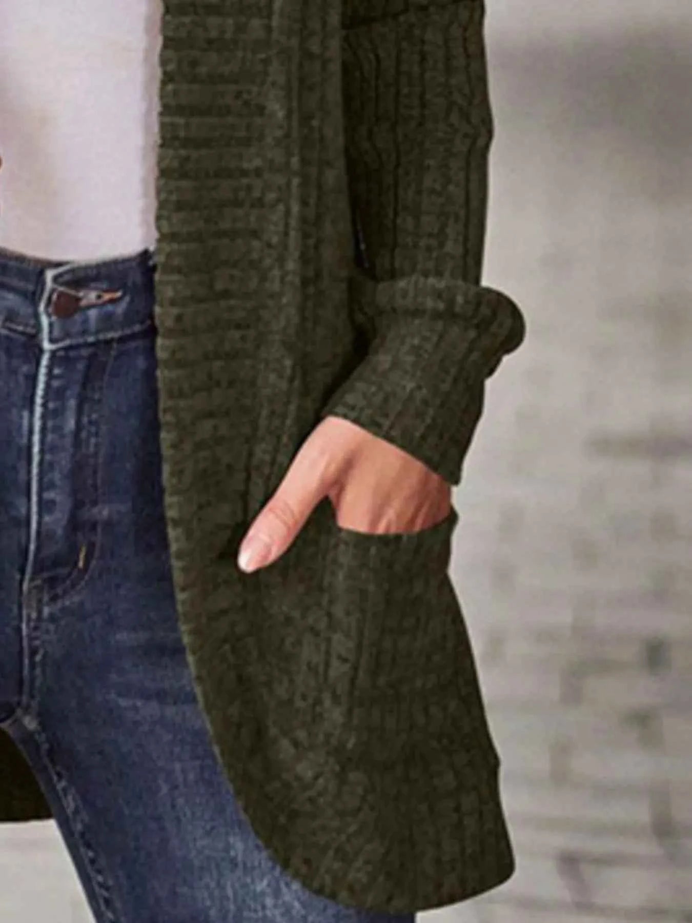 Ribbed Knit Open Front Cardigan with Pockets dbd874f3-4b9c-44e0-99fe-bc52e5f44901-Max-Origin