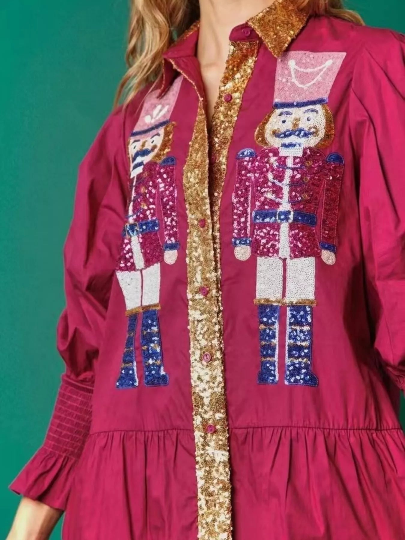 Full Size Christmas Sequin Nutcracker Tiered Shirt Dress Plus Size Plum Purple dbe67822da414583a9427173c5d55da3-Max-Origin