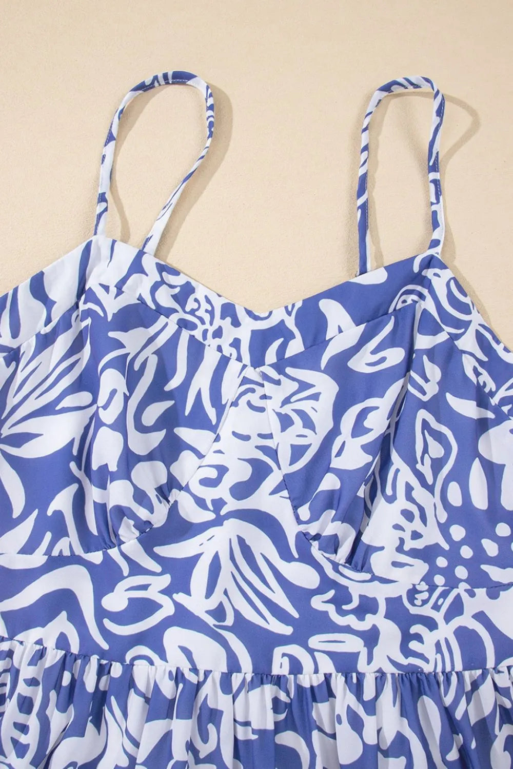 Floral Print Spaghetti Strap High Waist Dress dc262632-6fa2-4a97-a0e2-e9cf5551c571-Max-Origin