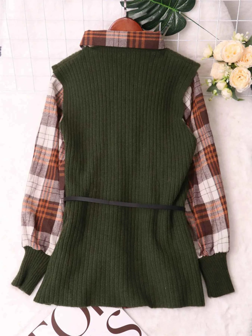 Plaid Long Sleeve Sweater Dress dc41ceda861244b5b0dbbbfbae8844d2-Max-Origin