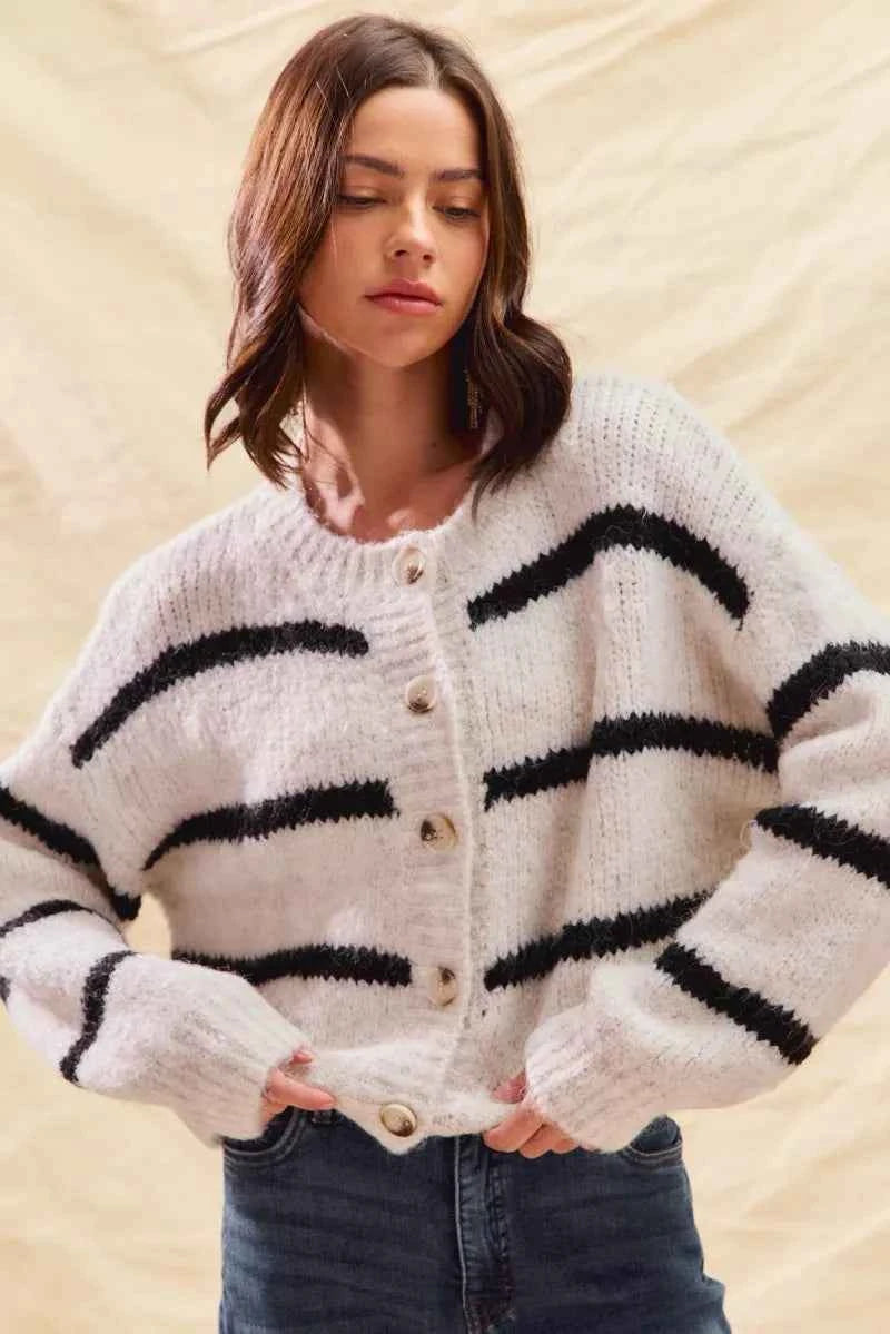 SO ME Stripe Soft Touch Button Cozy Sweater Cardigan dc7f1fb12fc34c438c91fdd89eb399b2-Max-Origin