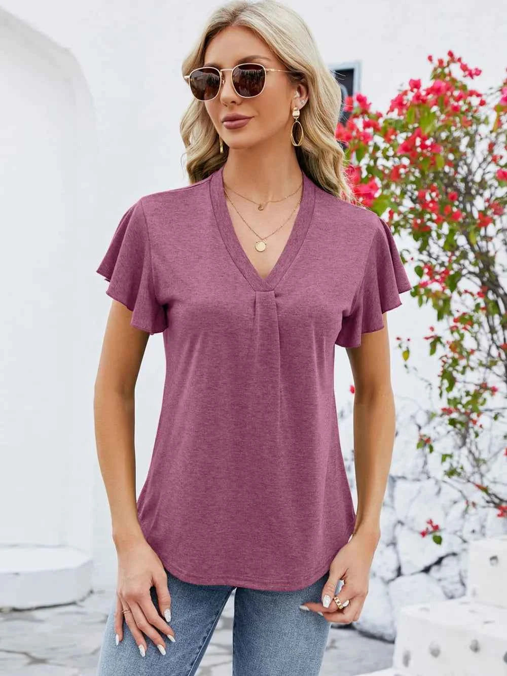V-Neck Flutter Sleeve T-Shirt dca4cf68-f54d-4f82-9eec-a8a9f92fd4ee-Max