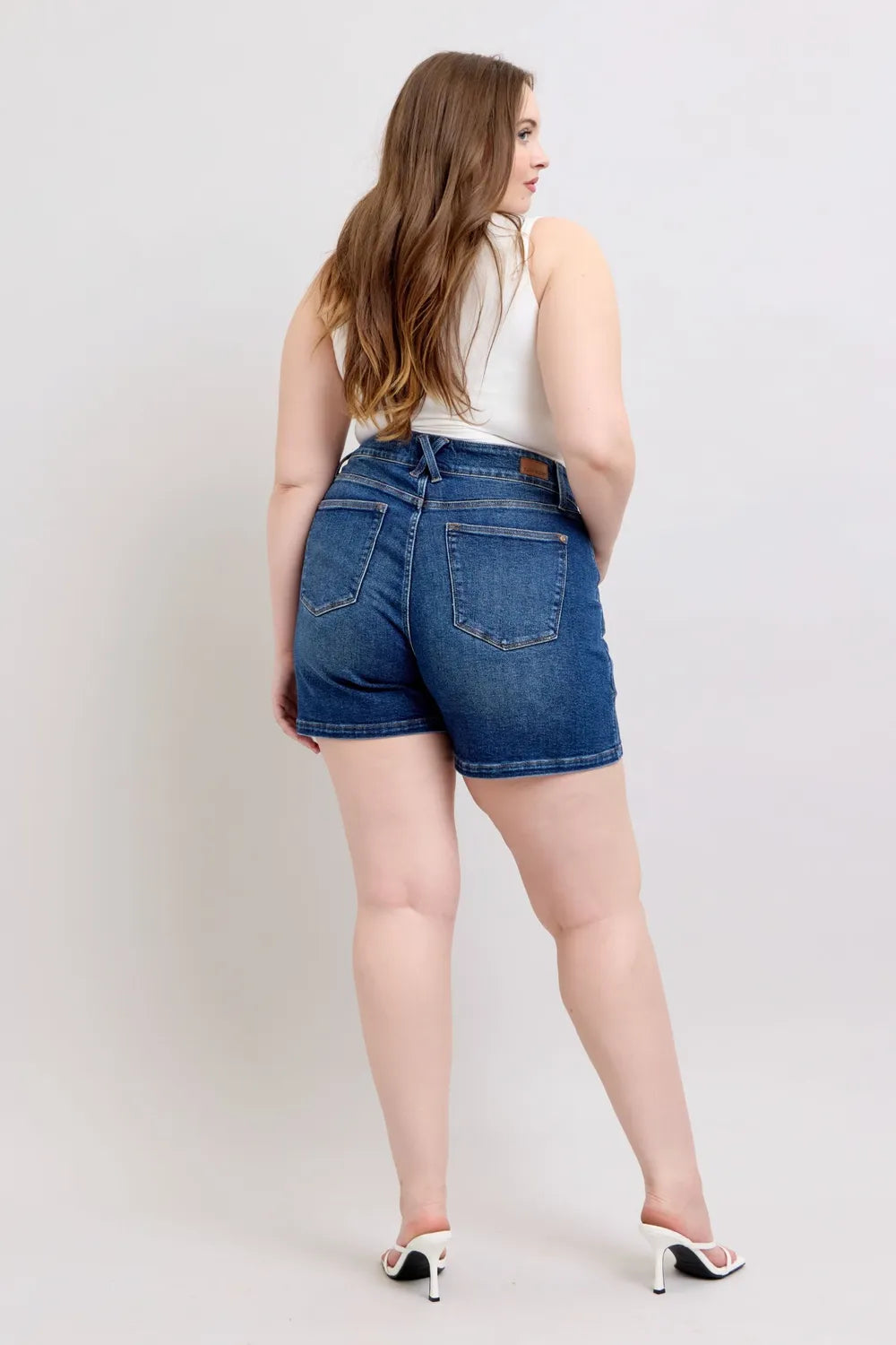 Judy Blue Full Size Double Button Waistband Denim Shorts Plus Size dd026543-0677-4ecc-a4a3-d561403ddb8b-Max
