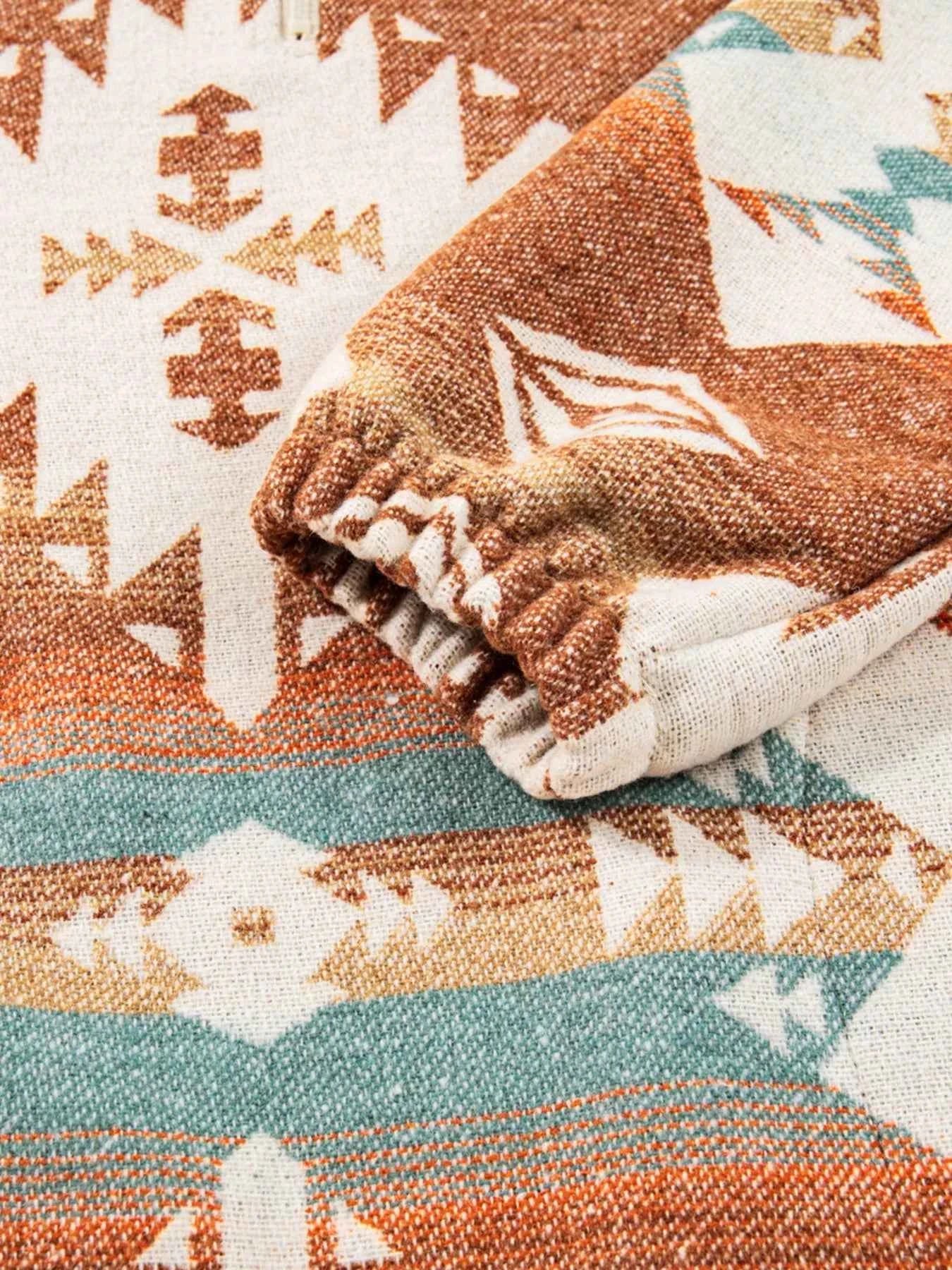 Quarter Zip Elastic Cuffs Aztec Sweatshirt dd10e96b131f402189c750d38a145f72-Max-Origin