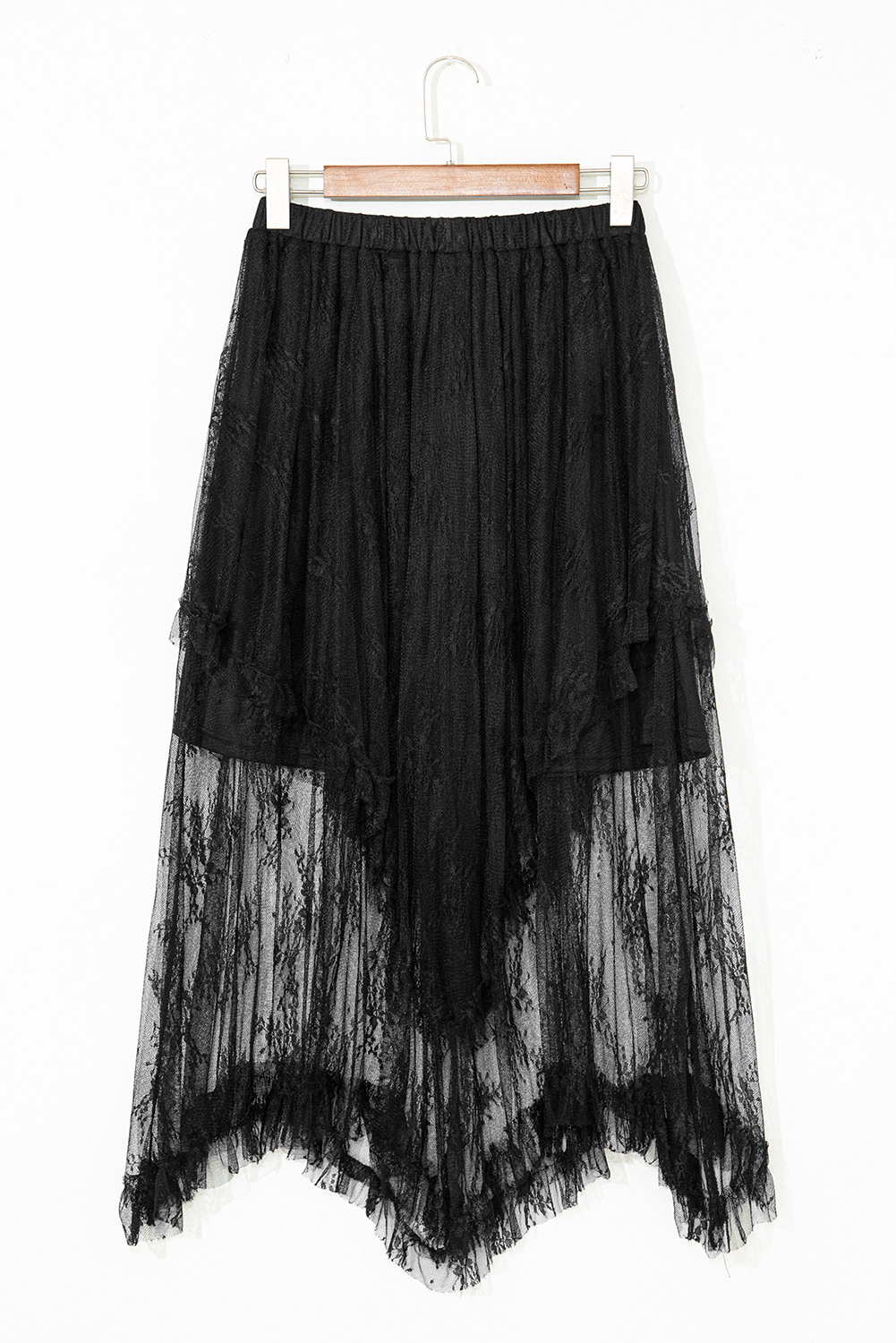 Apricot Lace Cascading Tiered High Waist Maxi Skirt dd3f71055162807f
