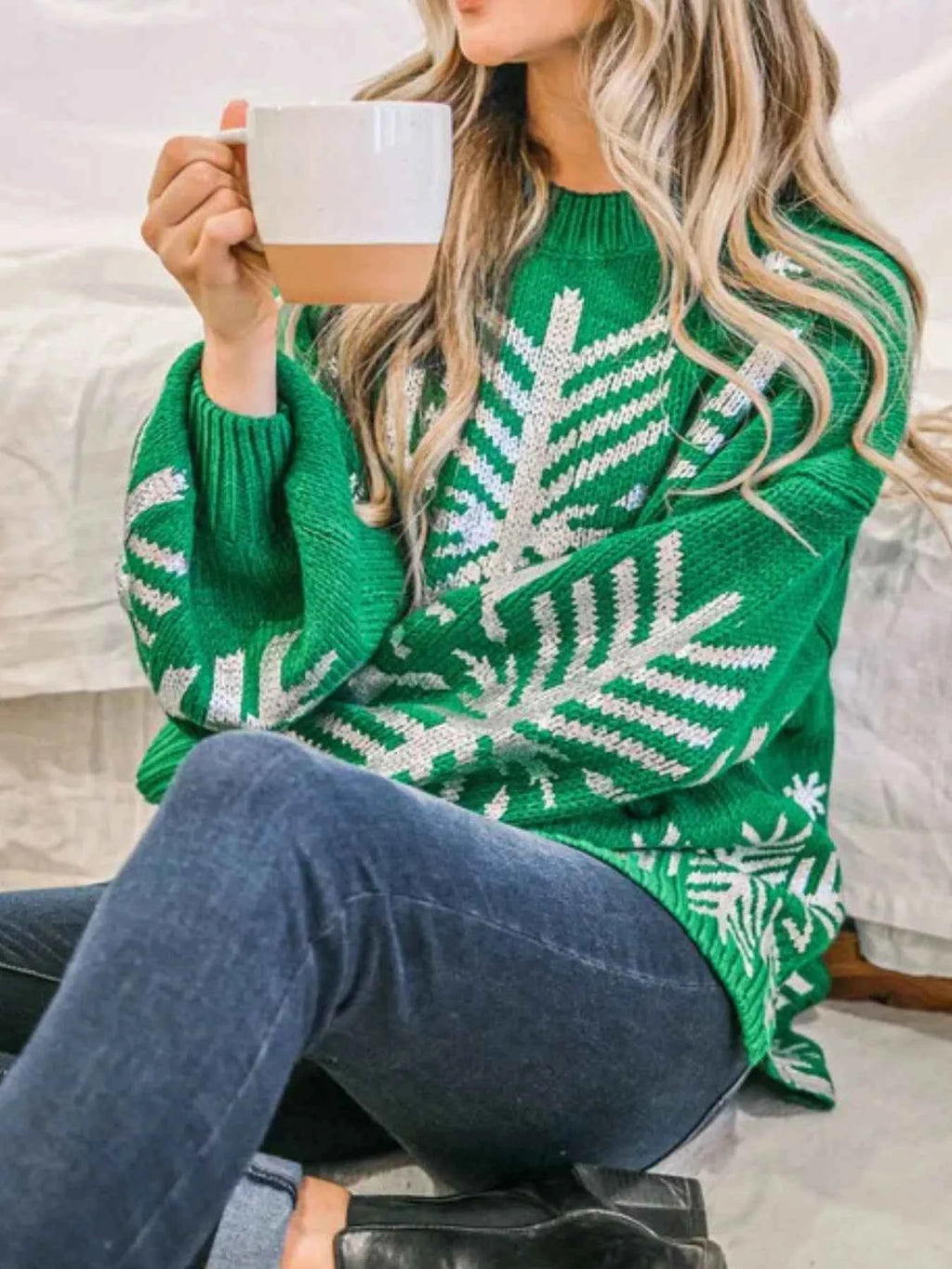 Christmas Snowflake Long Sleeve Sweater dd73db38-63cc-4a32-9ec3-ab20f22cb68b-Max-Origin
