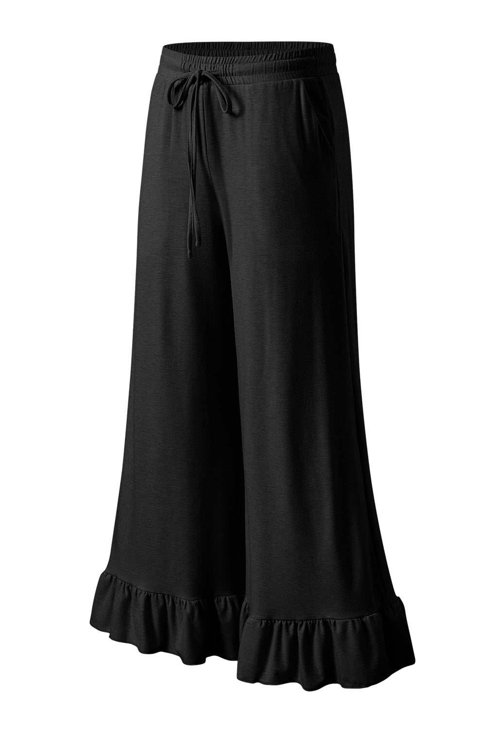 Dune Solid Color Ruffle Hem Wide Leg Pants dd7ed2e0c86d120e