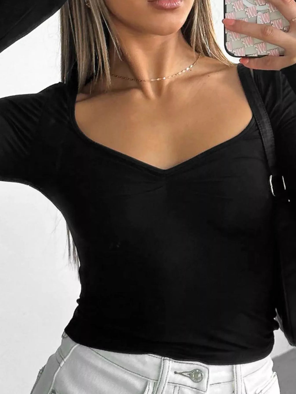 Long Sleeve Sweetheart Neck Crop T-Shirt dd977f24-0663-4660-a6c9-7e2e96153760-Max-Origin