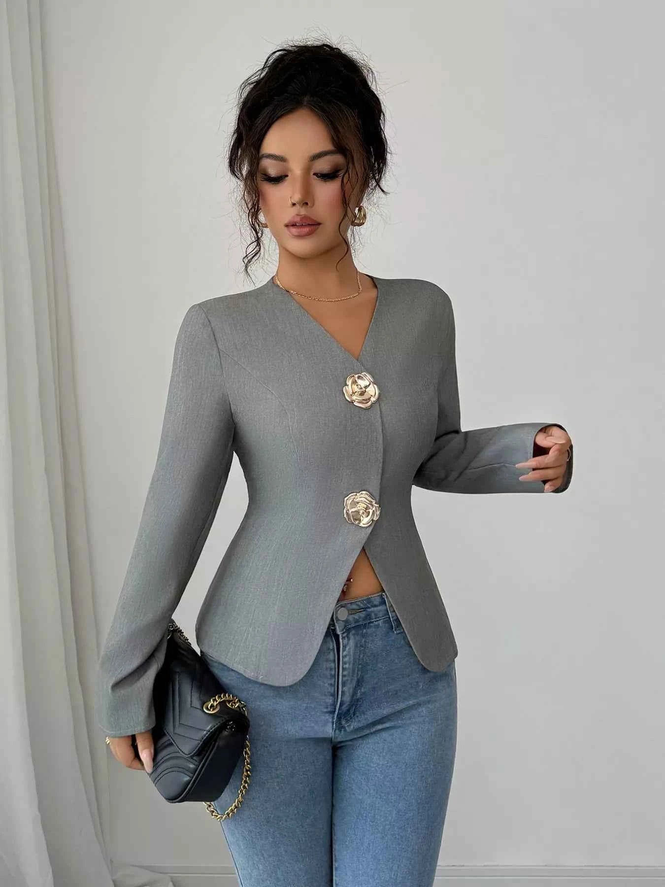 Flower Button Long Sleeve Blazer ddc50656-bf64-4e0c-bb3b-ff2c8827819a-Max-Origin