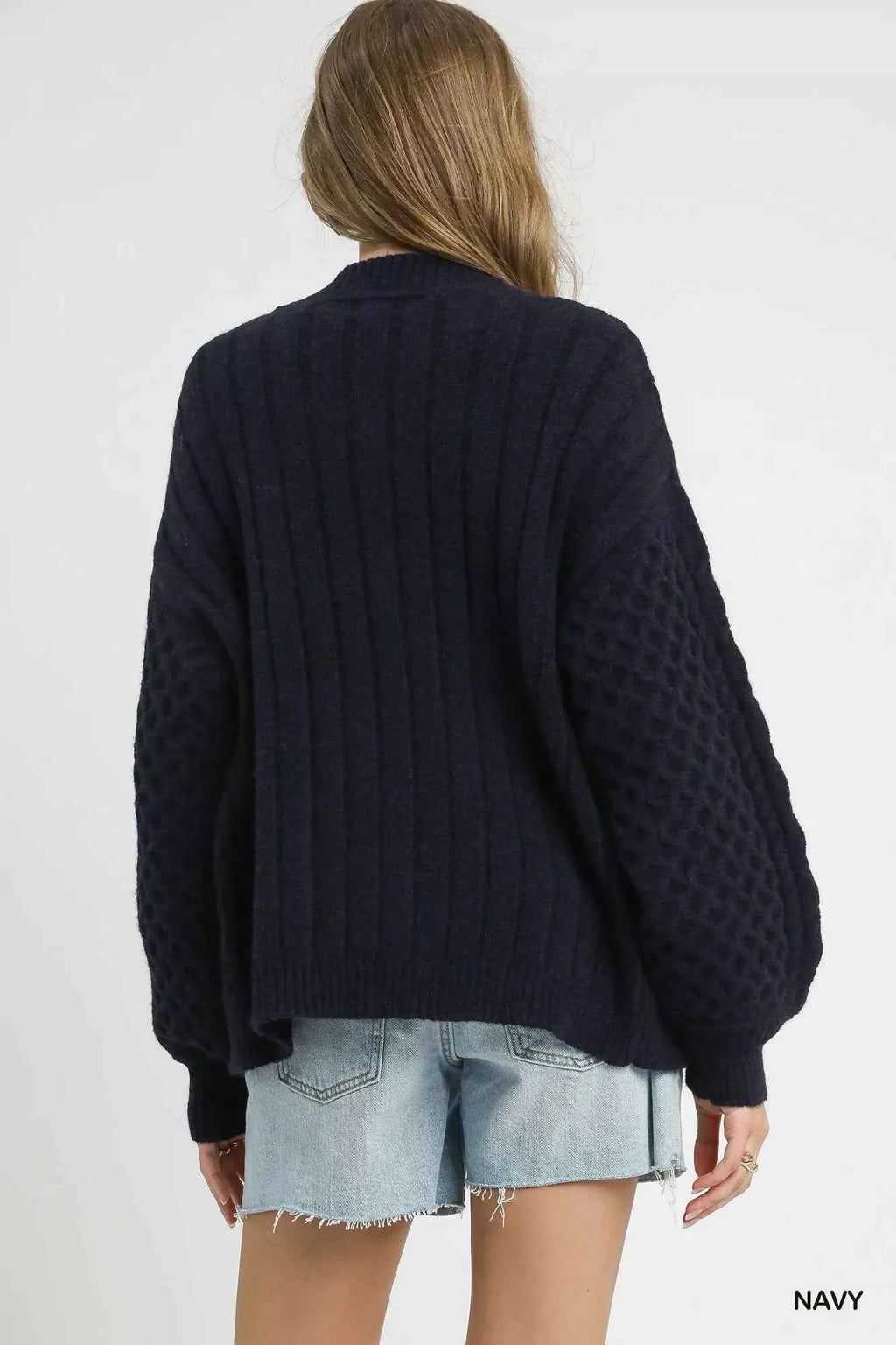 Umgee Cable Knit Pearl Button Cardigan de0401bd-819e-407b-b48b-e82aa5756b8d-Max-Origin