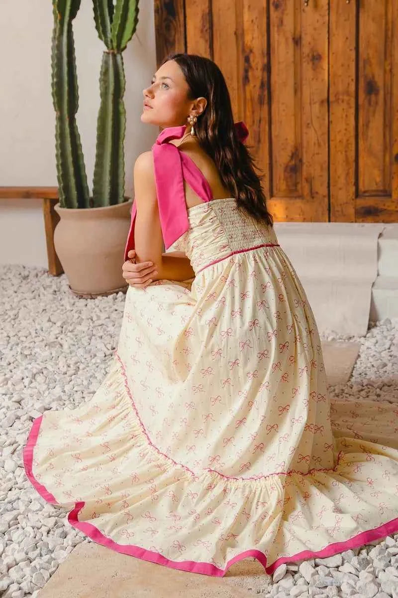 SO ME Ribbon Flowy Maxi Dress with Contrast Trim de7dda7541774385ab15376681a7bf92-Max-Origin