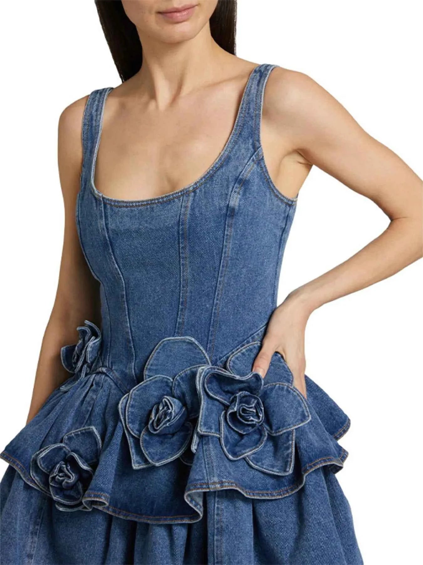 Ruffled Layered Scoop Neck Denim Dress deb9efb6f9cc4936a017c2ef7963dc43-Max-Origin