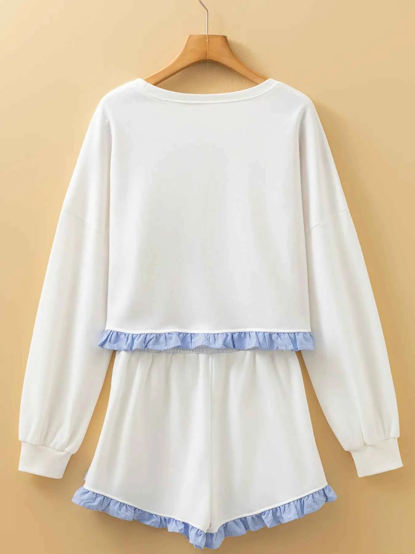 Contrast Trim Round Neck Top and Shorts Set debe73f259bd48dda49e2abac97f0d99-Max-Origin