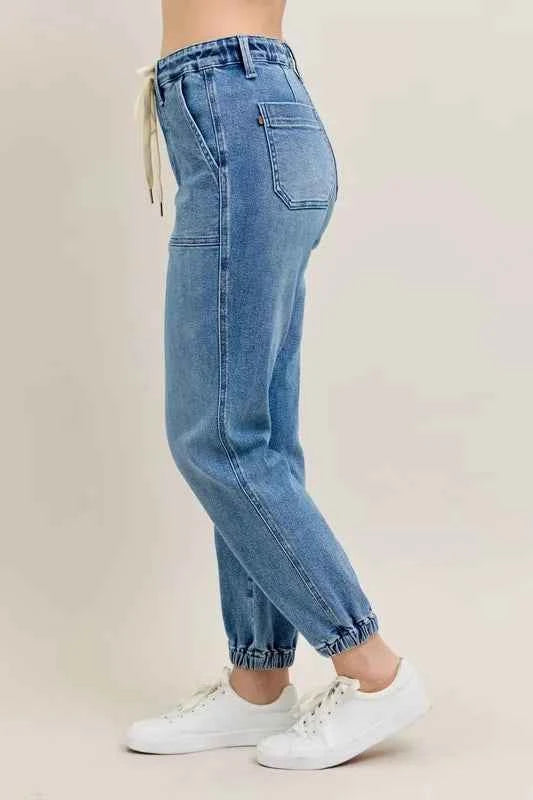 Judy Blue Full Size High Waist Denim Jogger Plus Size ded96e0a186d4a8788c29b0962010c69-Max-Origin