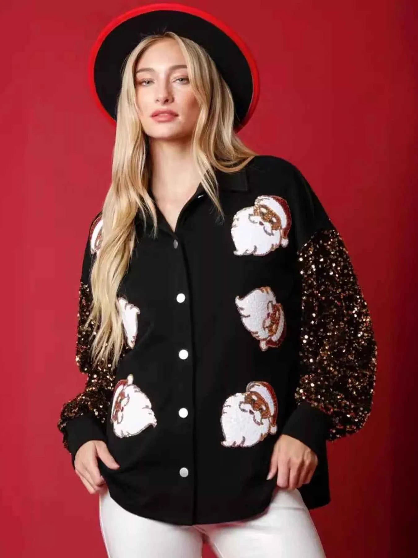 Christmas Santa Sequin Long Sleeve Shirt defd88bbd4c44b82a85c44866f4334b1-Max-Origin