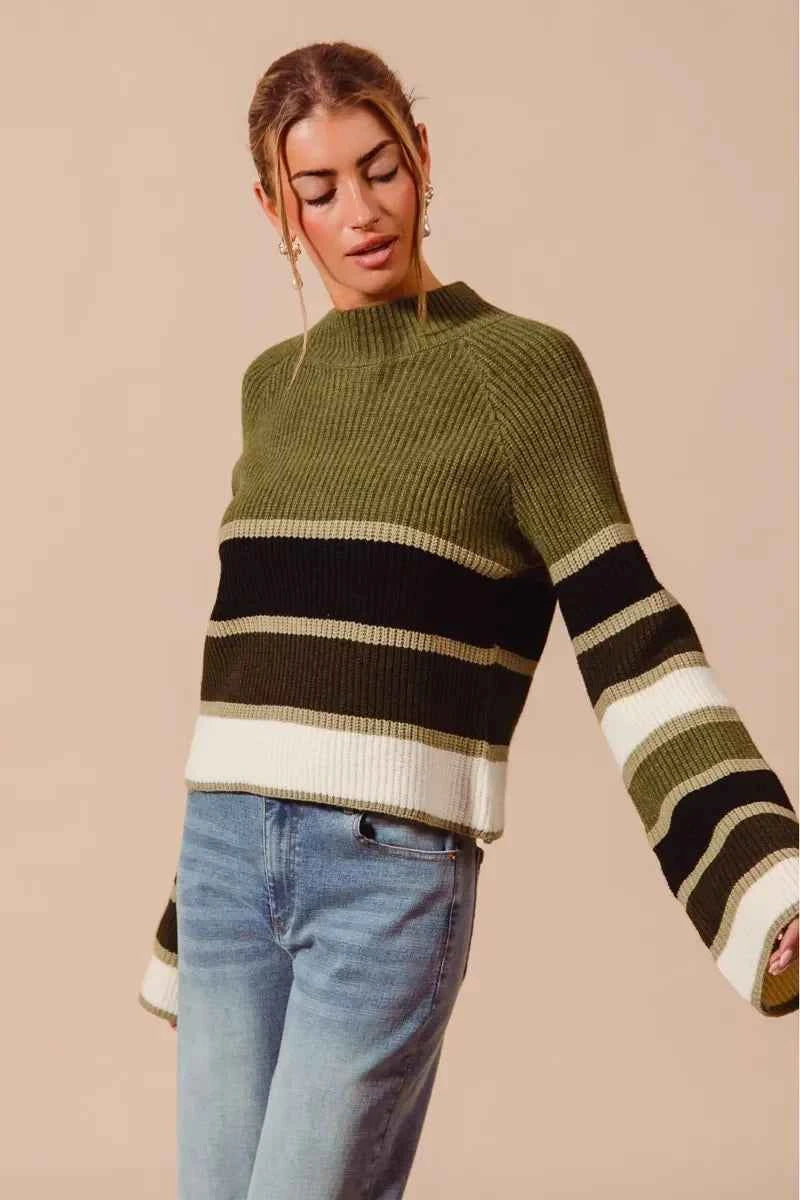 SO ME Multi Color Striped Mock Neck Sweater dfc95c04e02a4eea8597af80d1673226-Max-Origin
