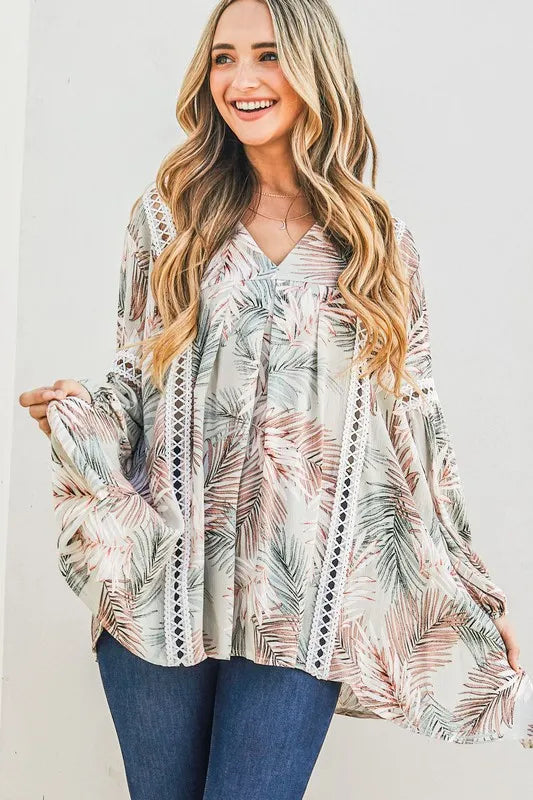 And The Why Printed with Lace Trim Casual Tunic Top SAGE dfd490c3f11246d5946f755a8d4256c8-Max-Origin