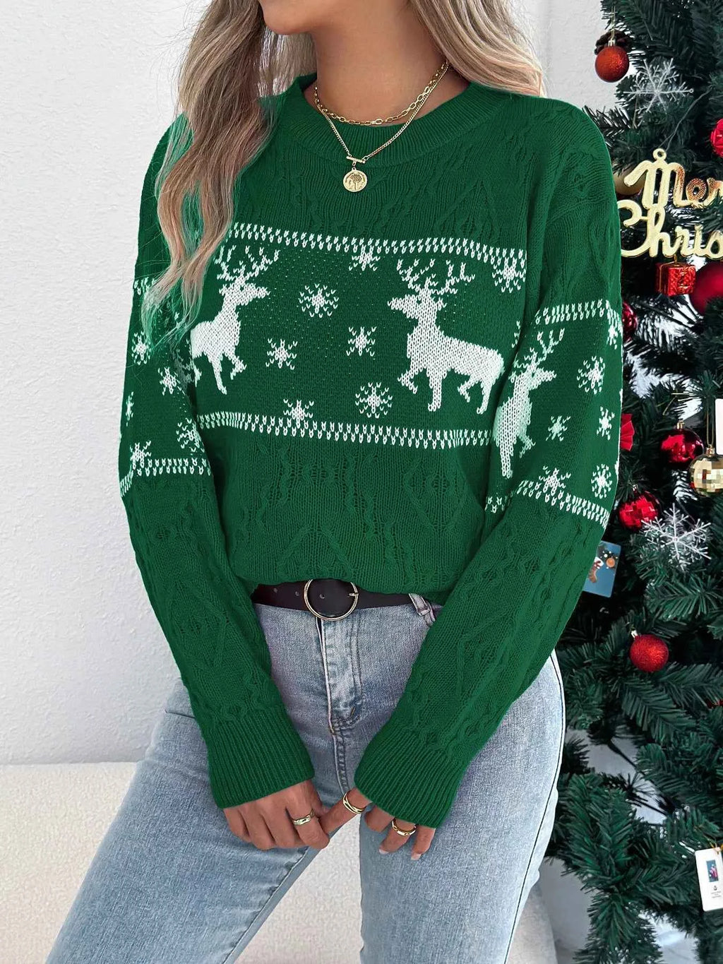 Christmas Reindeer Round Neck Sweater dffc5236-72c5-42de-b9ac-2c3afc6ff5ed-Max-Origin