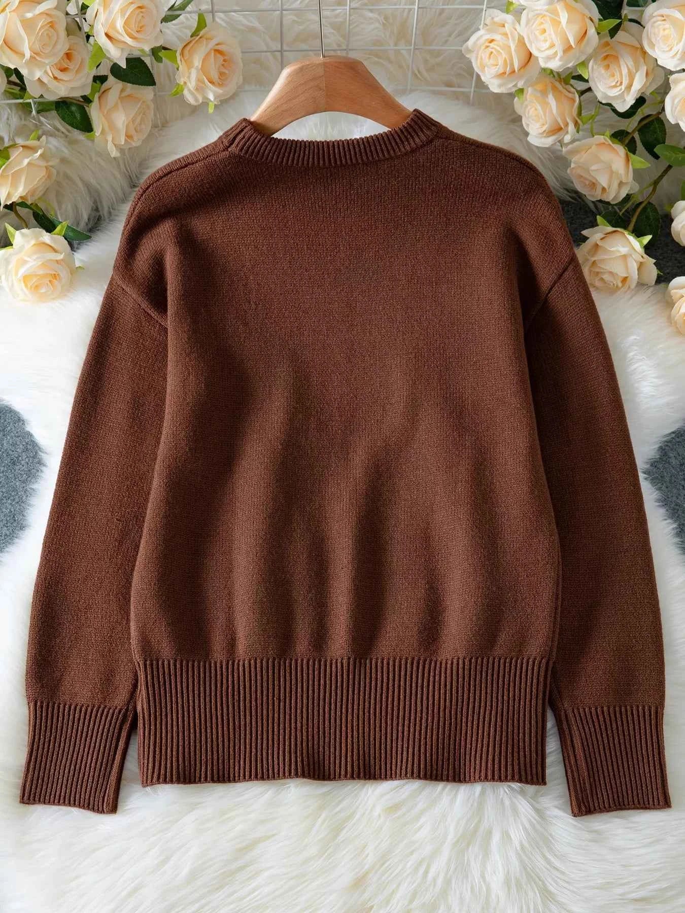 Ribbed Hem Round Neck Sweater e0759d99-5028-4aaa-9bf5-48b36aedb9fd-Max-Origin