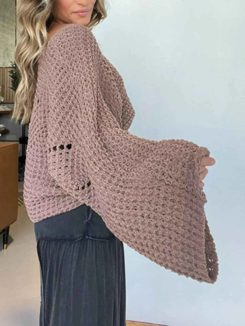 Openwork Batwing Sleeve Sweater e134e66f-41df-4ec8-bba4-414e1b4e1cff-Max-Origin