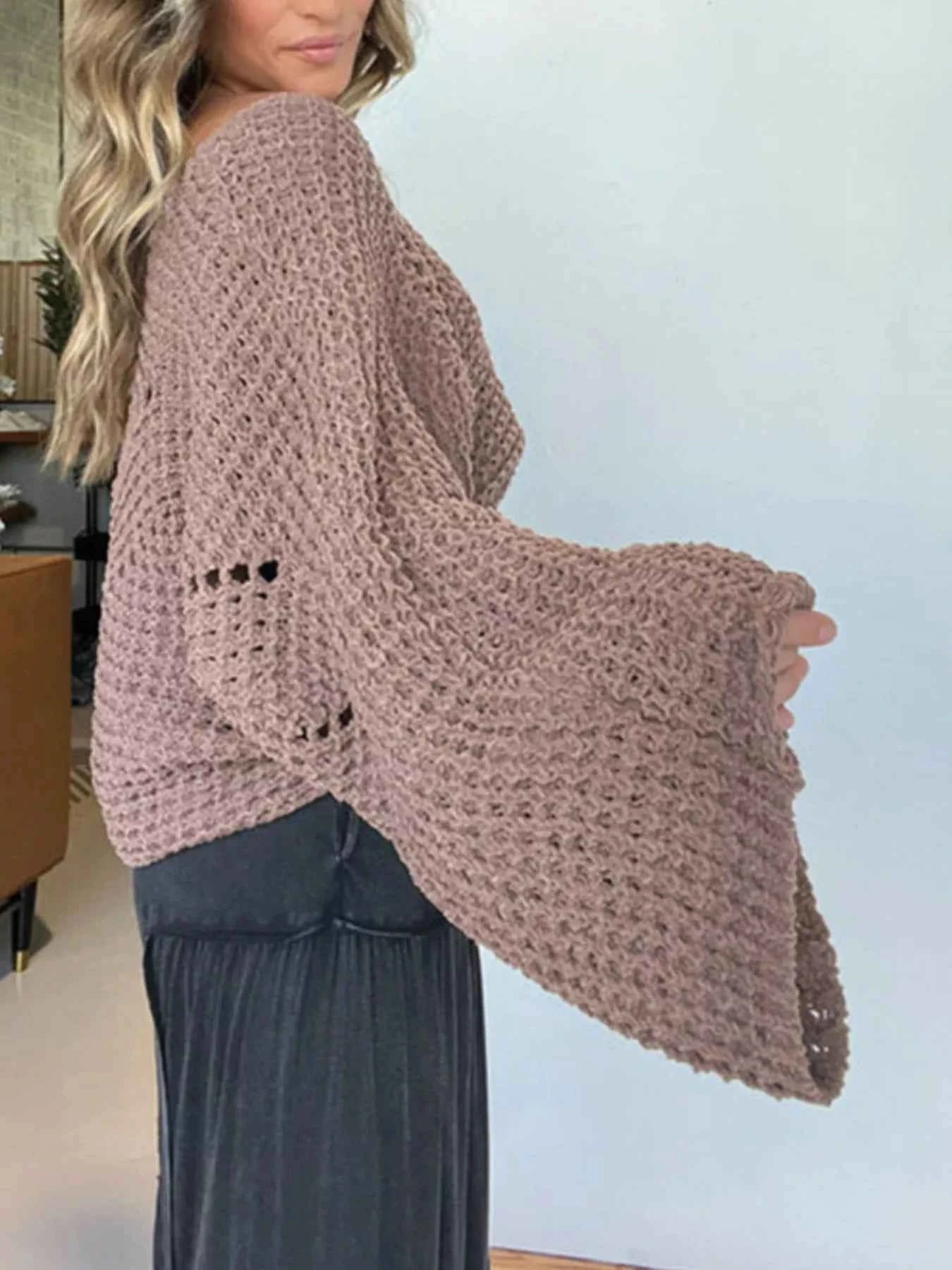 Openwork Batwing Sleeve Sweater e134e66f-41df-4ec8-bba4-414e1b4e1cff-Max-Origin