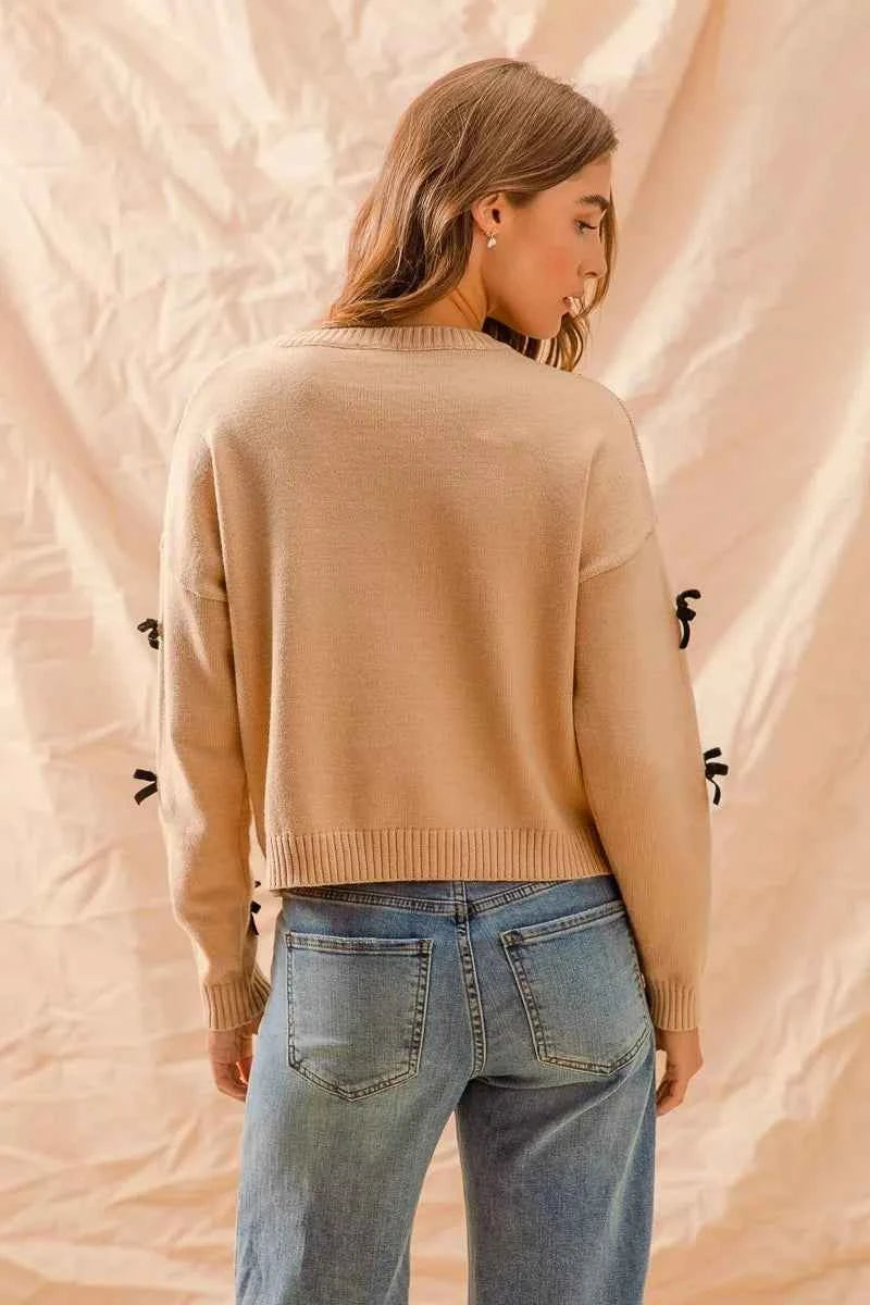 SO ME Ribbon Bow Applique Sweater e13ed0ecc20c4429b84fd2811eb950d3-Max-Origin