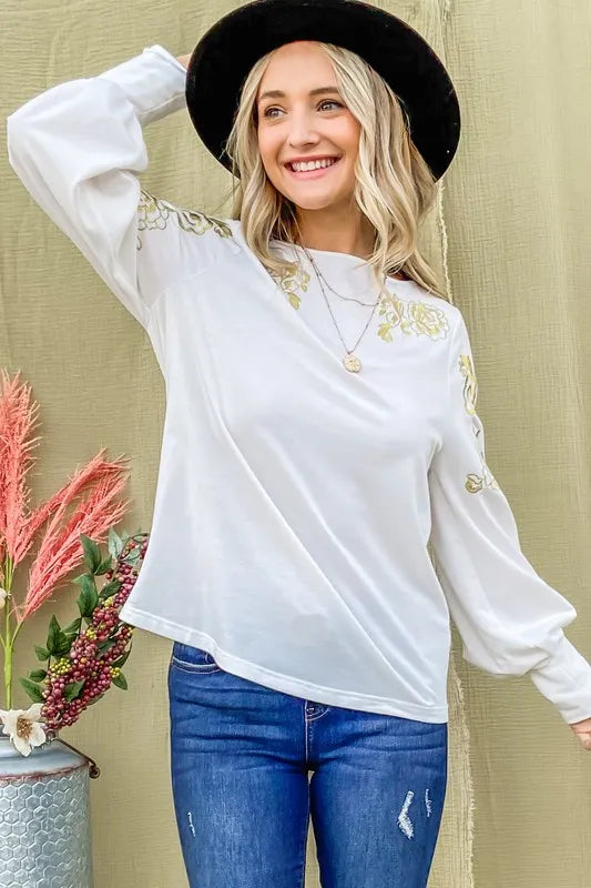 And The Why Flower Gold Embroidery Shoulder Detailed Top e14dccdbdcf54b888186eb1fcb9e2559-Max-Origin
